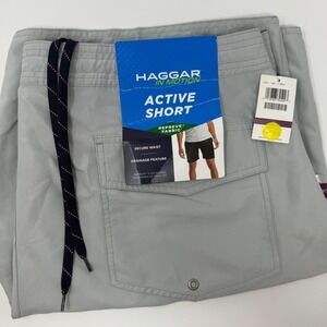 Haggar In Motion Active Shorts Mens XL Light Grey Repreve‎ NEW